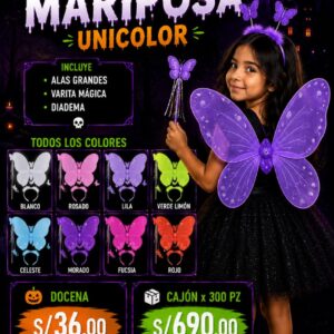 tripack mariposa unicolor
