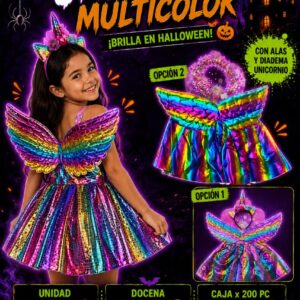 disfraz unicornio multicolor