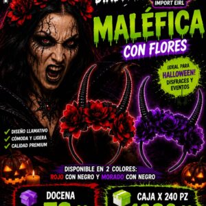 diadema maléfica con flores