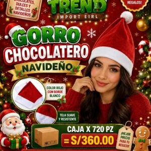 gorro chocolatero navideño