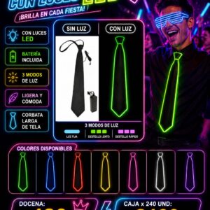 corbata con luces led